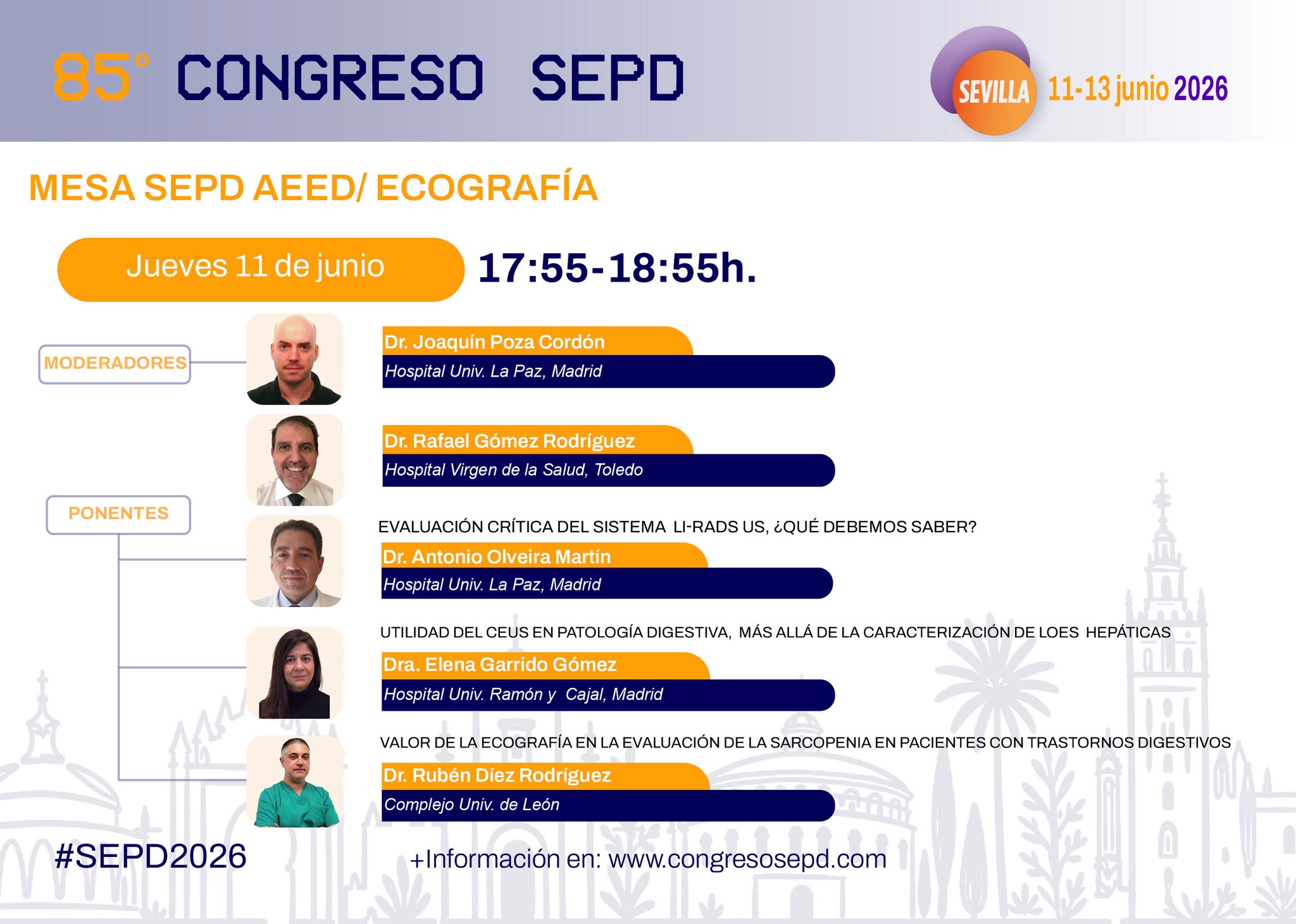 La ecografía digestiva tendrá una mesa propia en el 85.º Congreso SEPD 2026